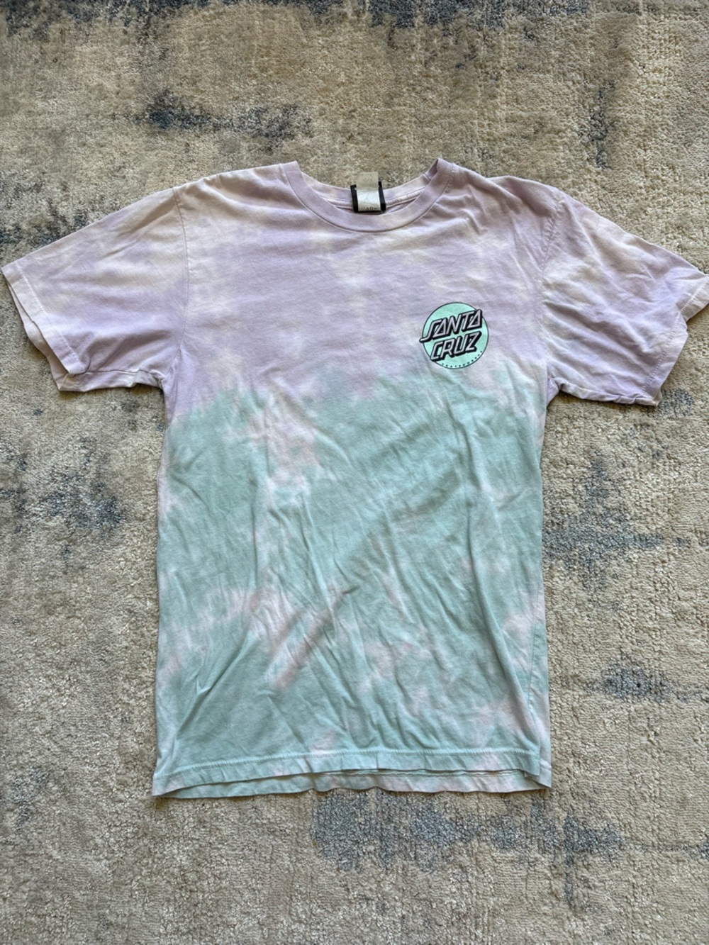 Santa Cruz Skateboards Womens’ Tie-Dye Short Sleeve Tee - Pastel Purple & Mint